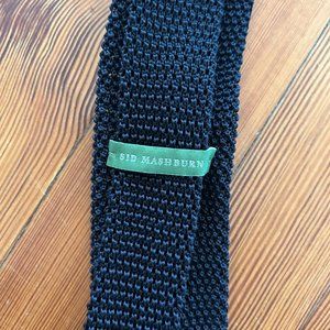 Sid Mashburn Black Silk Knit Tie, Brand New. Made in Italy.